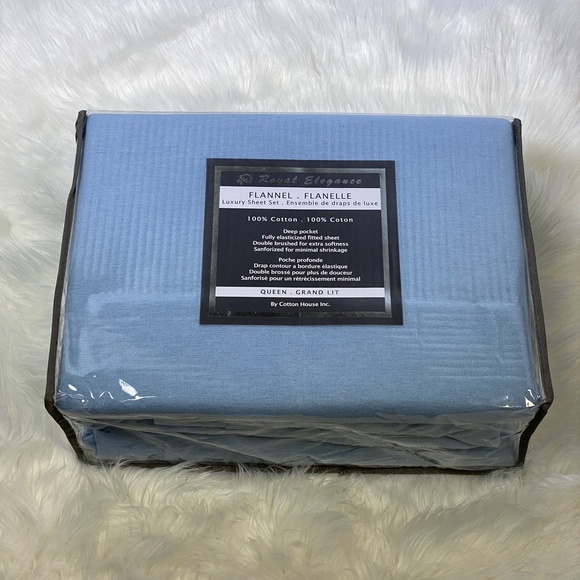 Kate & Co. Other - ✨SOLD-OUT✨Queen 4pc Sky Blue Flannel Bedsheets